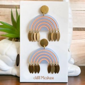 Modern Rainbow Earrings, Periwinkle